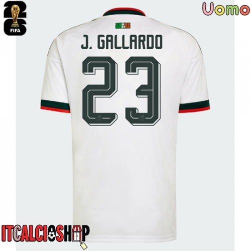 Messico Jesus Gallardo #23 Seconda Maglia Mondiali 2026 Manica Corta